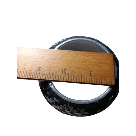 Rounded Bangle Bracelet Black Rattan and Aluminum Metal Weave 2" Wide - Picture 6 of 7